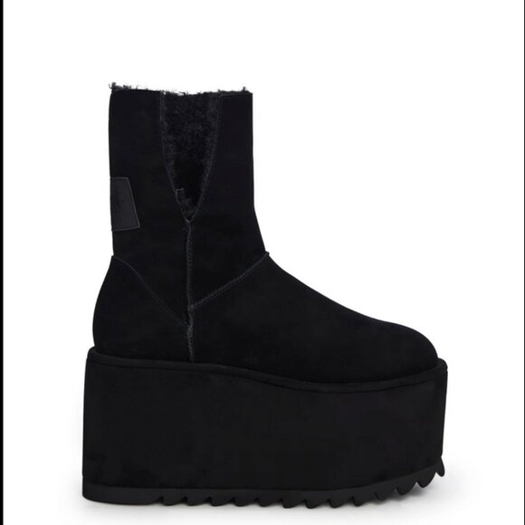 Darker Wavs Dolls Kill Platform Boots - Fleece Lined - Suede - NWT - Picture 3 of 4